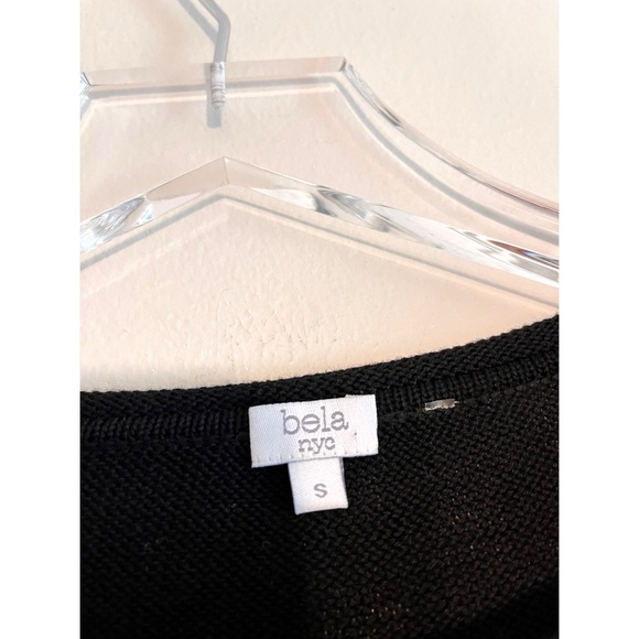 Bela NYC Black White Polka Dot Merino Wool Blend Sweater Size Small - Picture 6 of 15